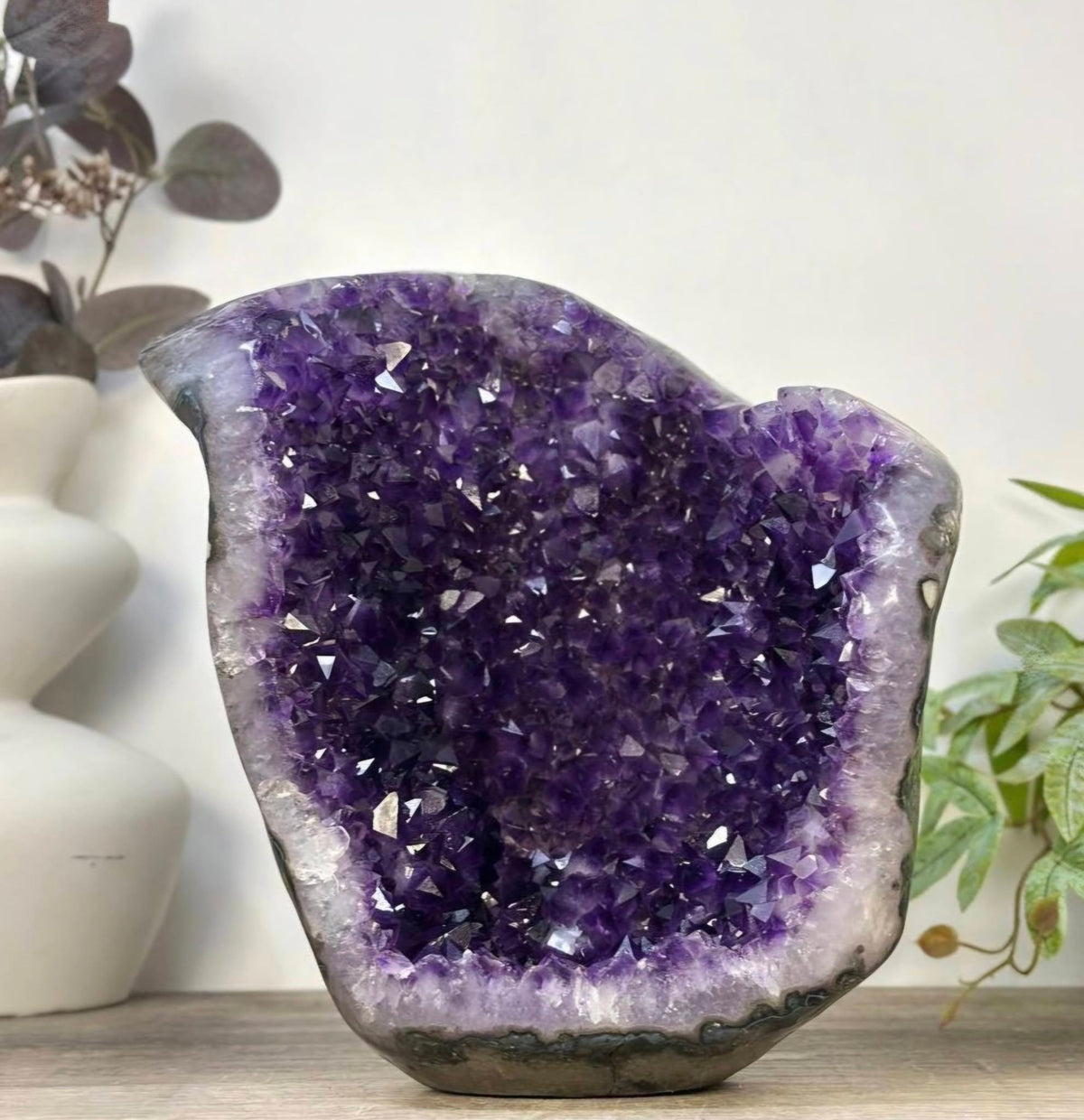 Large Natural Self Standing Artiga Amethyst Geode from Uruguay - STGE0088, 6kg - 24.5 x 25.5 x 17cm