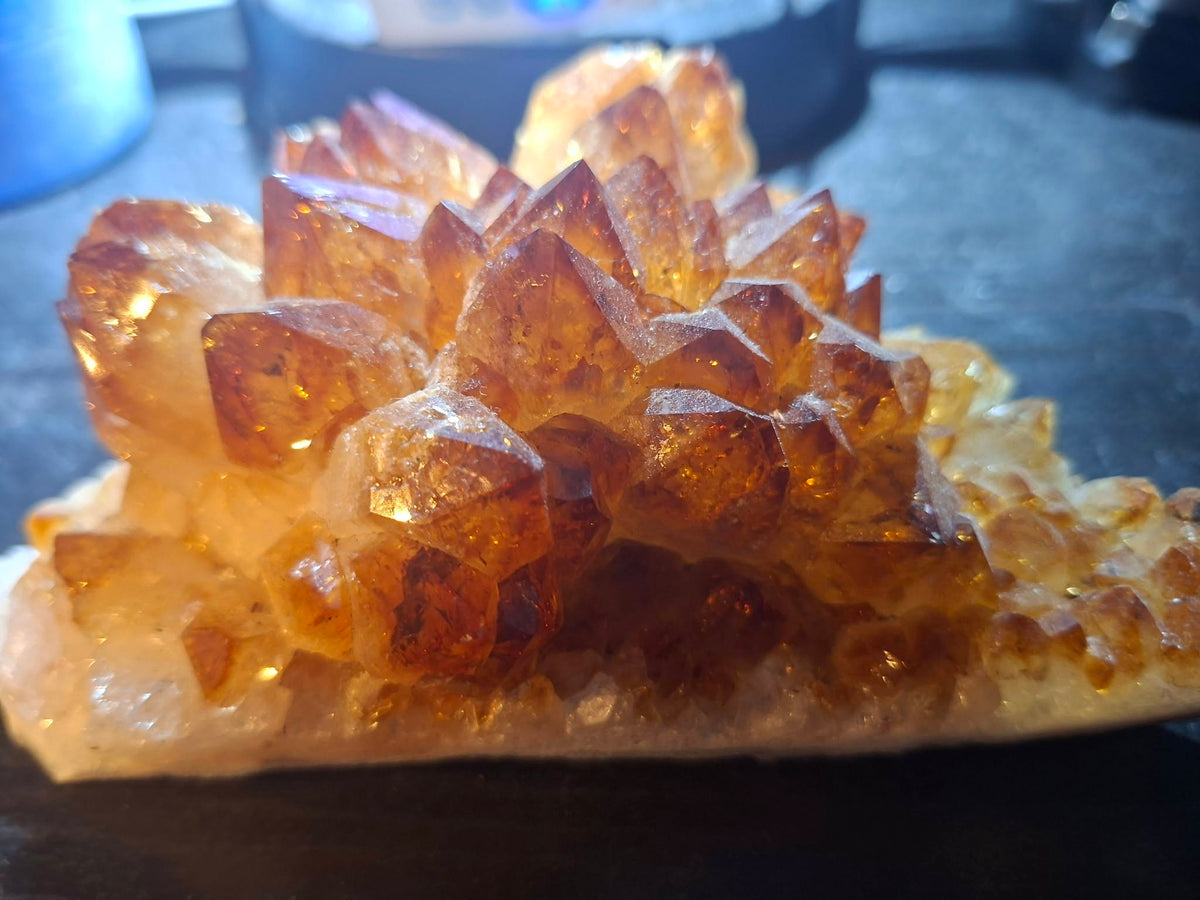 Premium High Grade Brazilian Citrin ( Heated ) Cluster, 500 - 600gram