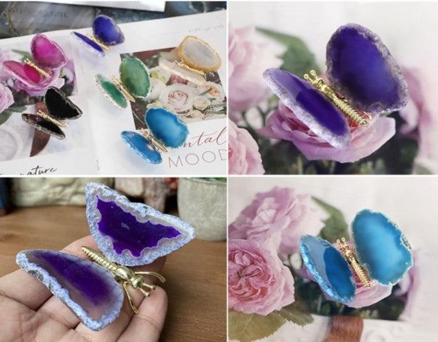 Agat Sommerfugl , blÅ - Small 4 - 6cm