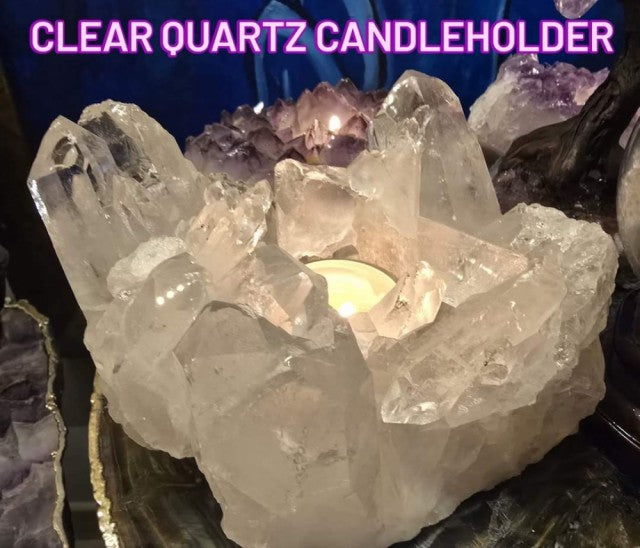 Large Brazilian Clear Quartz Candle Holder, 1118gram
