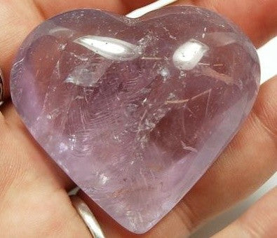 Hjertesten i LYS AMETYST Levendel , XL str. ca 40x50mm