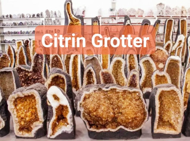 Extra Quality Citrin Grotter i alle størrelser og design fra Rio Grande do Sul regionen i Brasil