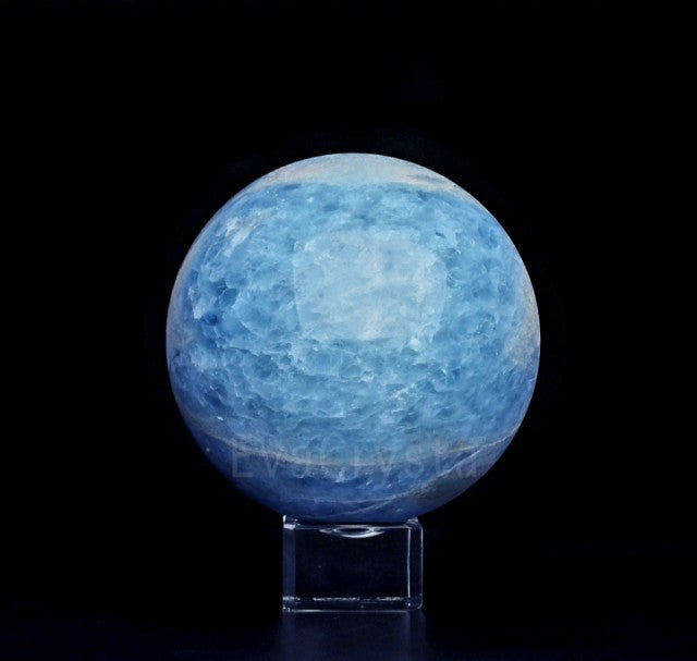Vakker lyseblÅ Celestine Sphere krystallkule Large , ca. 80 - 90mm...