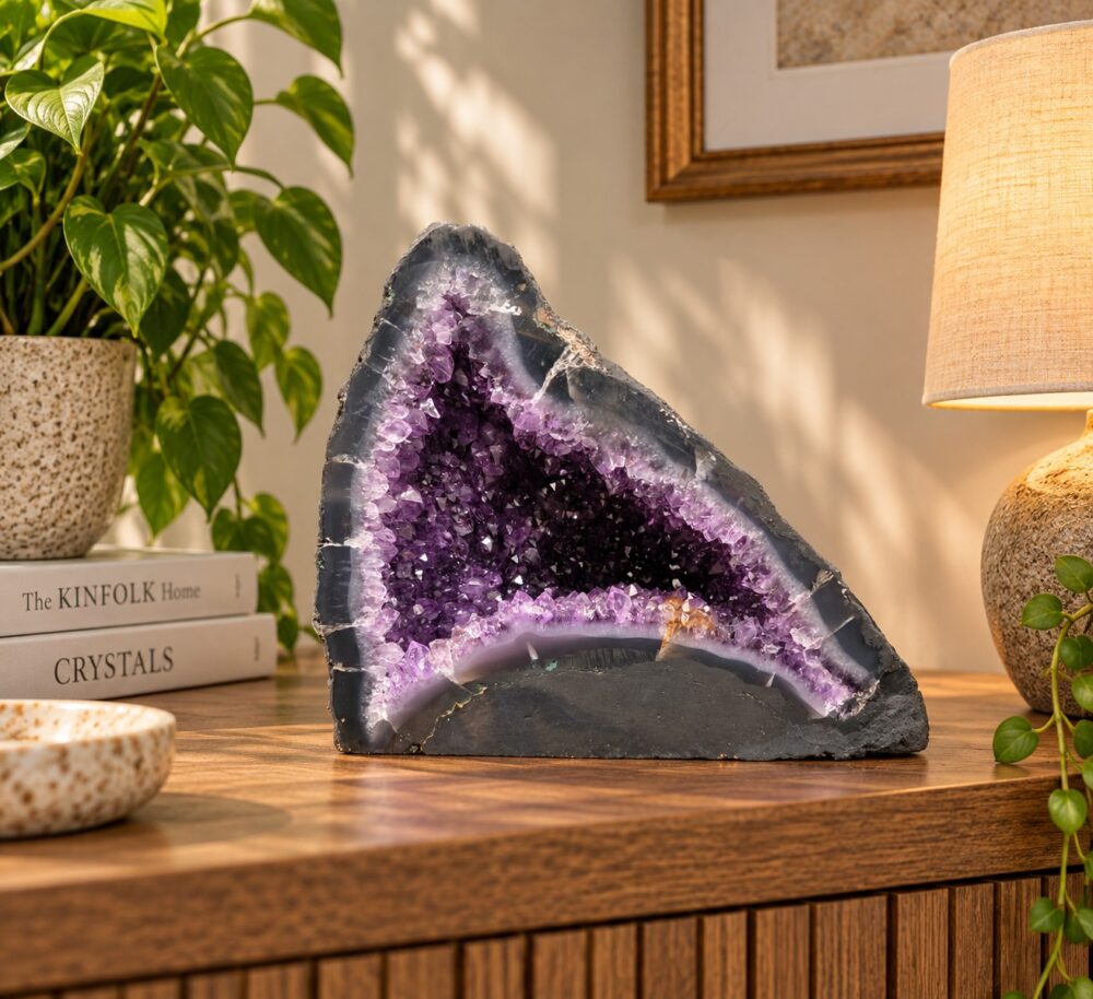 Amethyst Crystal Geode 1034 Premium Queen Grade 7.47kg H23xW27xD10cm