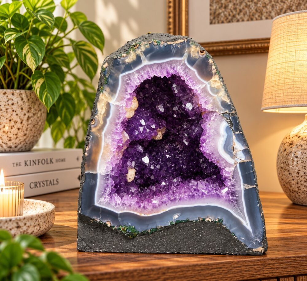 Amethyst Crystal Geode 1068 Premium Queen Grade 13.65kg H26xW26xD19cm