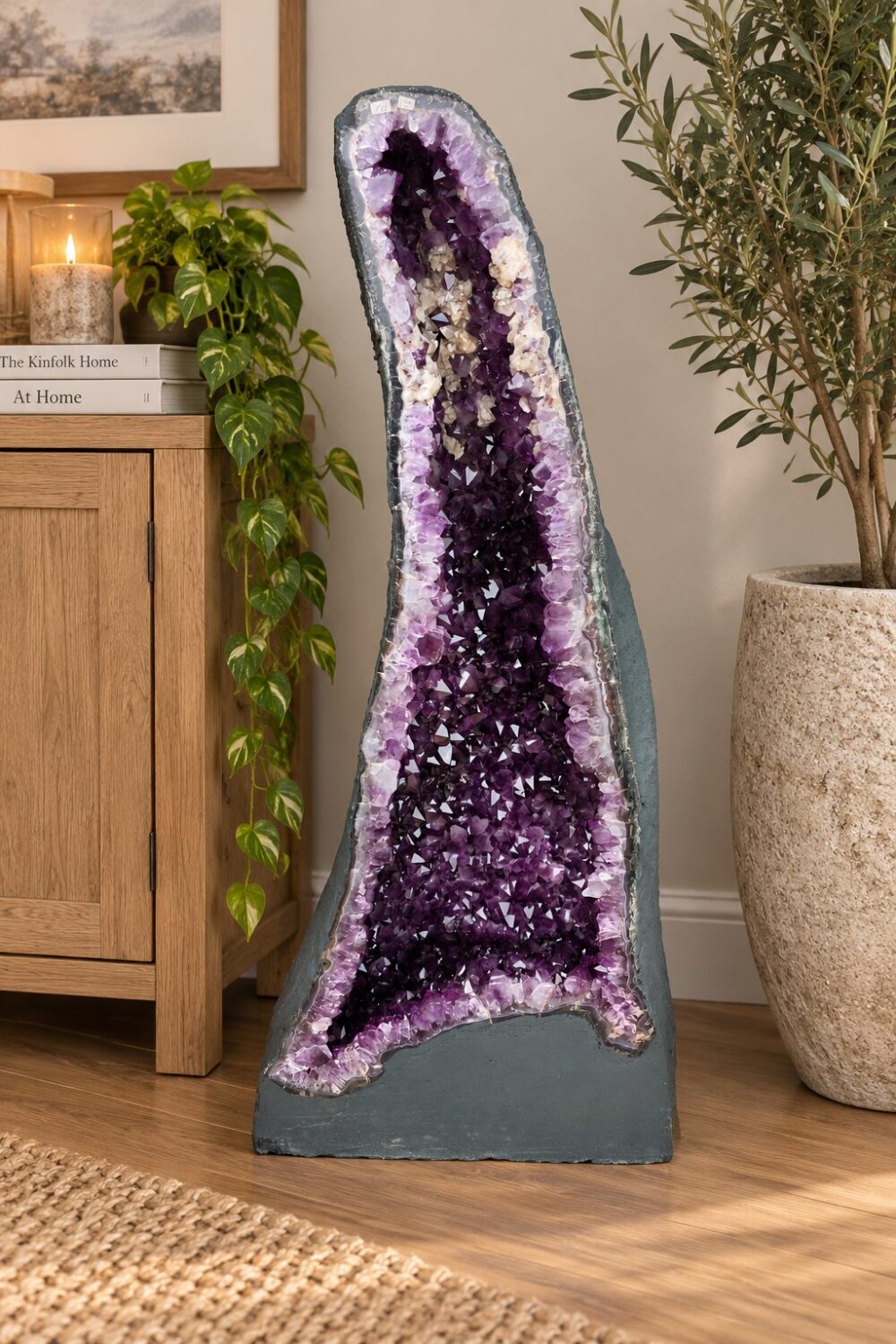 Very Tall Amethyst Crystal Geode 1219 Premium Queen Grade 116kg – H107xW46xD34cm