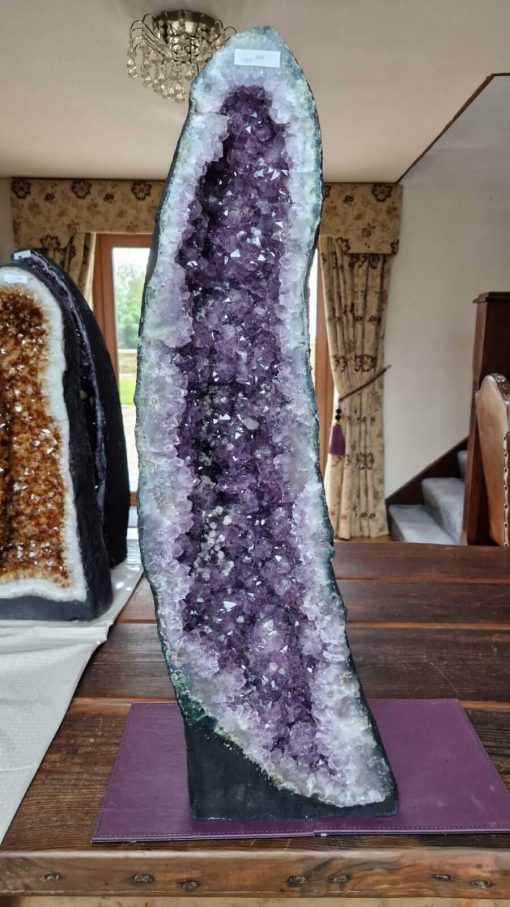 Very Tall Amethyst Crystal Geode 1003 Premium Queen Grade 36.03kg – H82xW25xD20cm