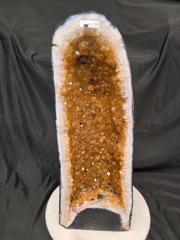 Vakker Druzy Citrin Geode / Grotte fra Brasil, ca. 26.6kg og 54x26x22cm høy