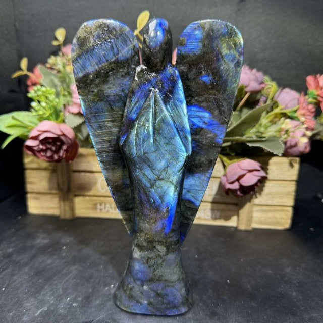 Extra stor og vakker Labradorite Engel, ca. 15 - 16cm