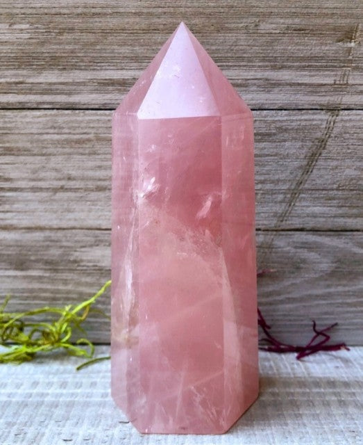 Store XL Rosenkvarts TÅrnkrystaller , ca. 15cm høy