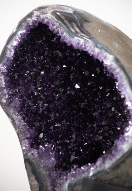 Natural URUGUAY Amethyst Geode on Rotery Stand | Stand Included | AWS1454, 69x30x34cm
