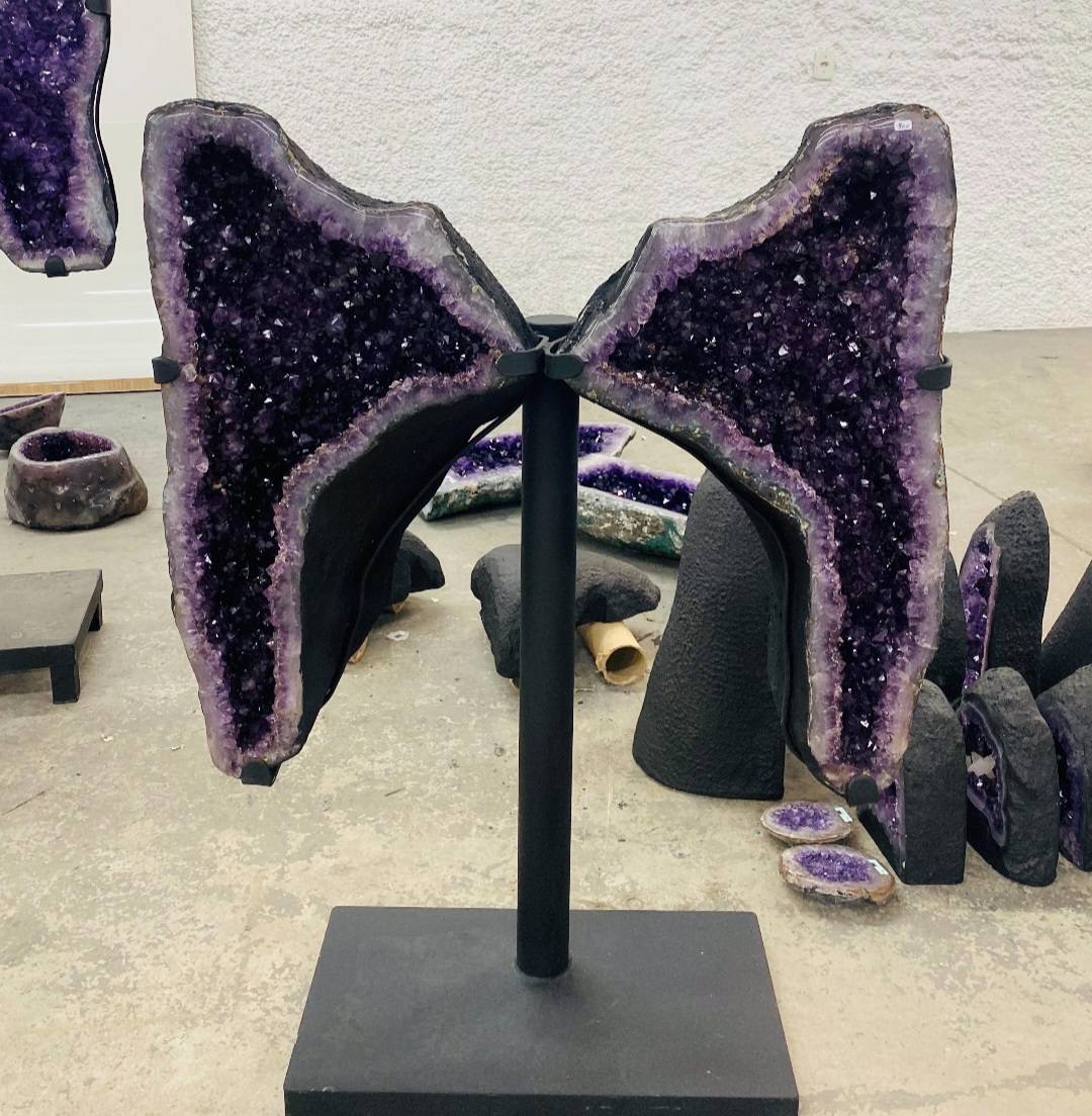 Eksklusiv Brazilian Ametyst Butterfly Angel Wings 74x66cm - 80kg. AAA+ Kvalitet