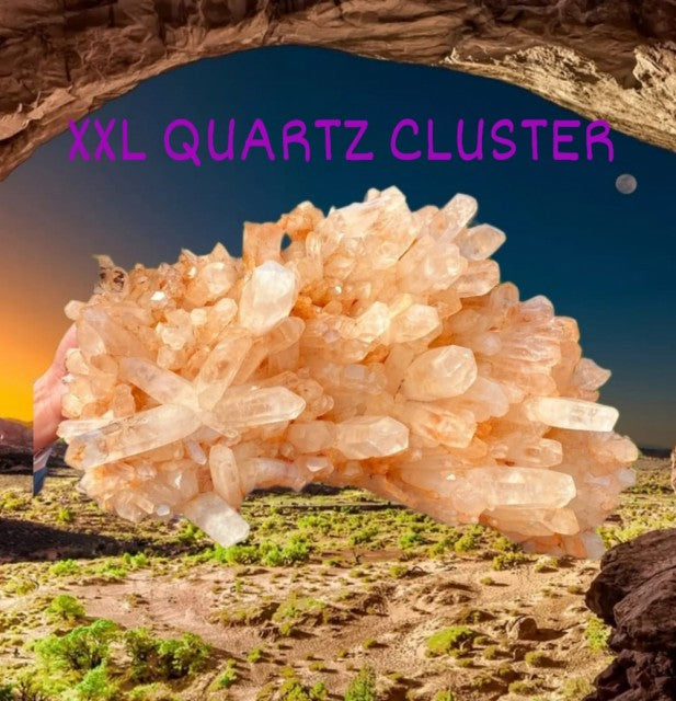 Gigantic Golden Brazilian Quartz Cluster 12kg - 38x25x15