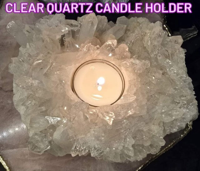 Large Brazilian Clear Quartz Candle Holder, 1160gram