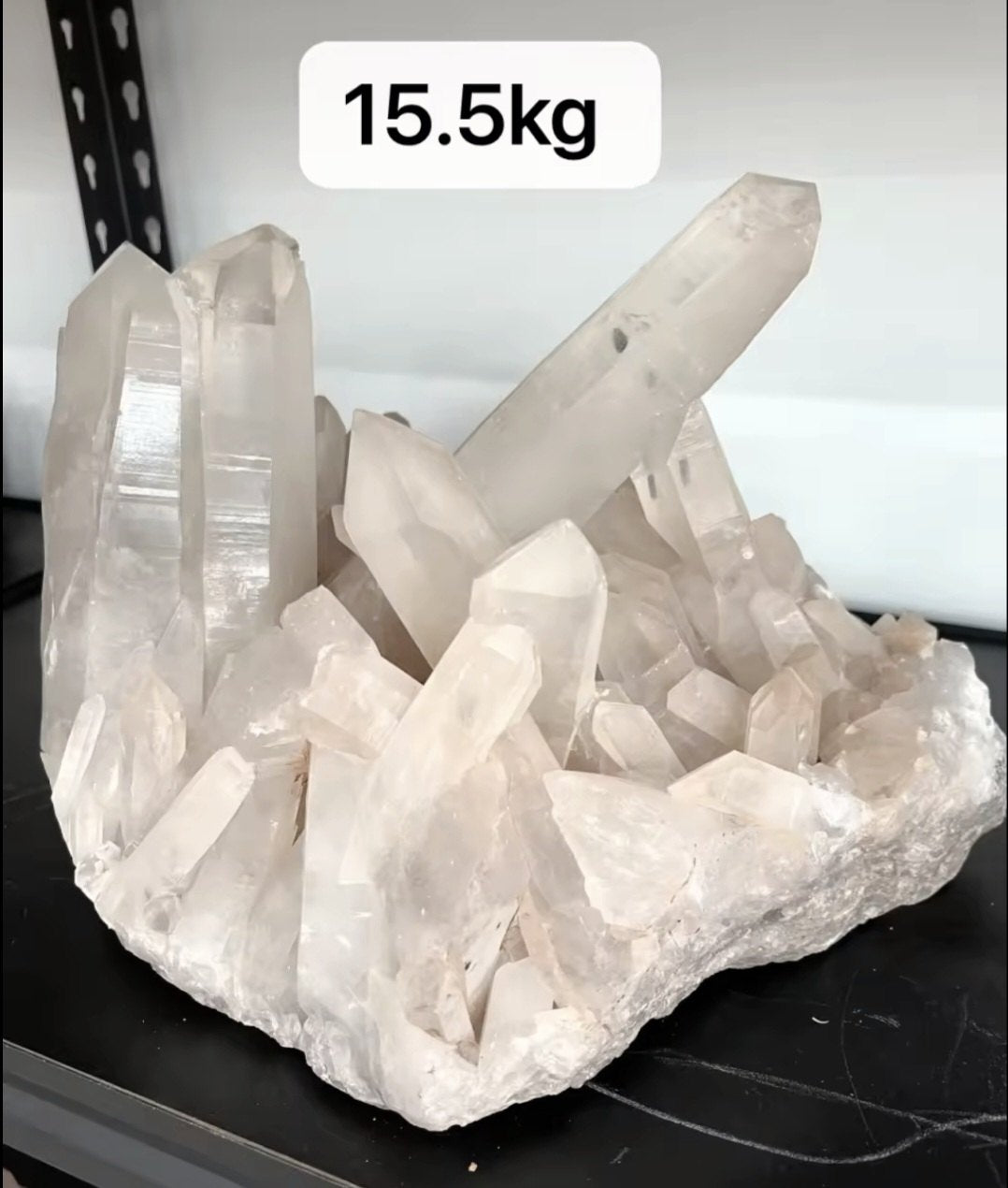 Stort og unikt Brazilian Clear Quartz Cluster, ca. 15kg - H18xW26xD27.5cm