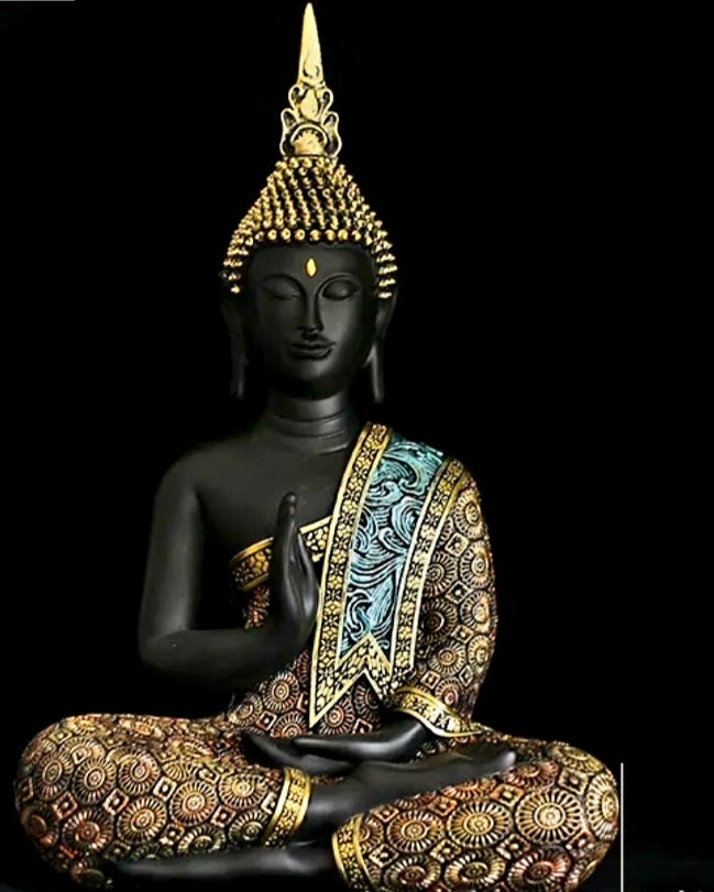 Handmade Meditation Thai Buddha Statue | Display Ornament Decoration | 34x22x11cm - * Lightweight - Resin