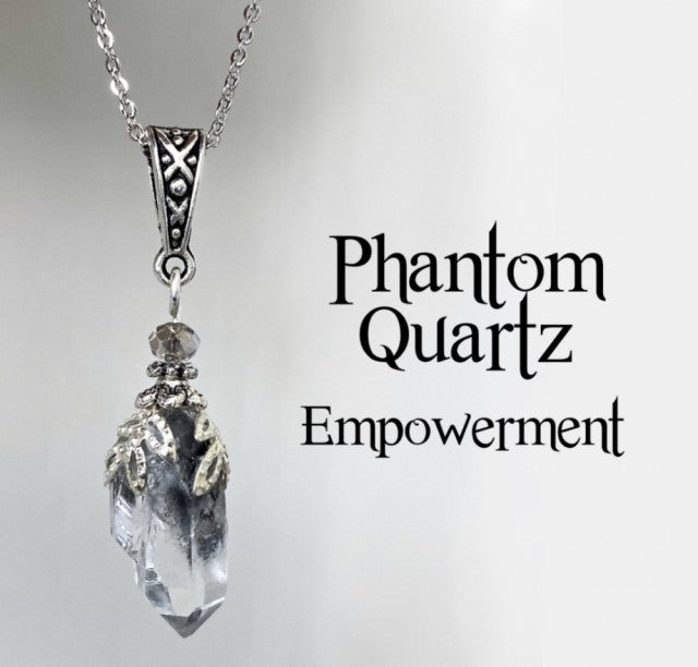 Nye, hÅndlagede rÅkrystall kjeder med Phantom Quartz anheng