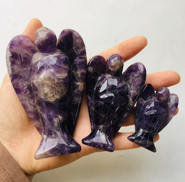 3 Pack Engler i Ametyst ( 5, 7,5 og 10cm )