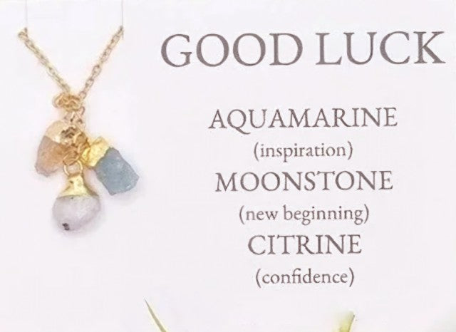 NYTT 3 PACK RAWSTONE KJEDER , GOOD LUCK ( Aquamarine, Moonstone Citrine )