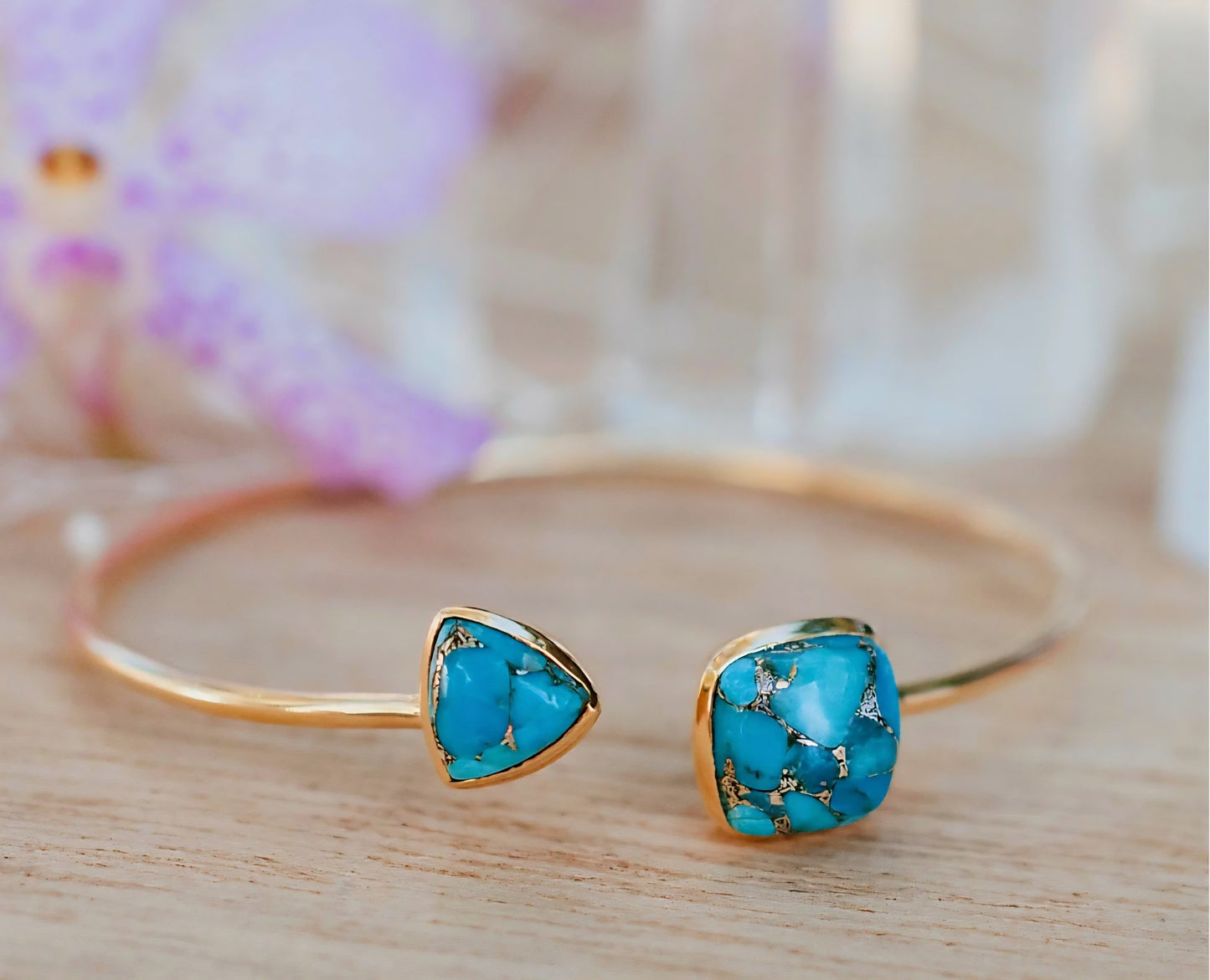 CILA Design Armbånd w/ , Copper Turquise, Gold Electroplated