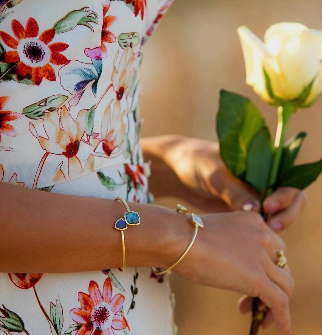 CILA Design Armbånd w/ Labradorite, Gold Electroplated