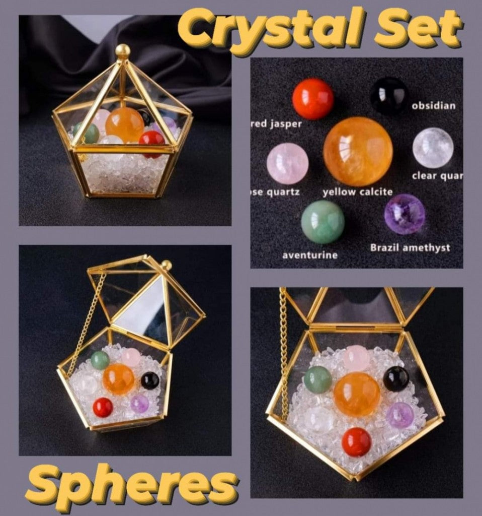Kampanje krystallsett - Glasshus m/ 7 Spheres
