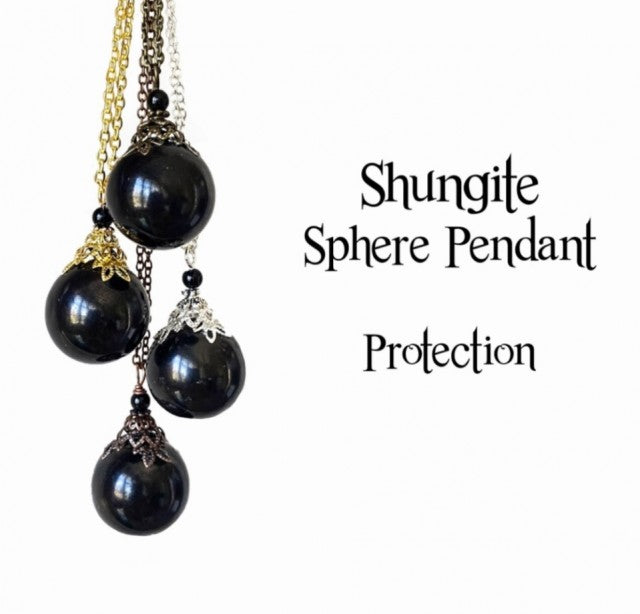 Nye, hÅndlagede Black Shungite ( Protection ) Anheng m/kjede