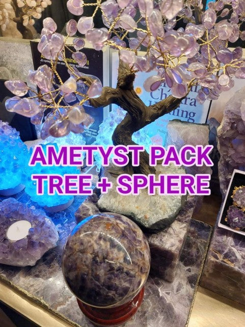 EXCLUSIVE AMETYST QUARTZ 4KG PACK ( Brazilian Tree + Dream Ametyst Sphere )