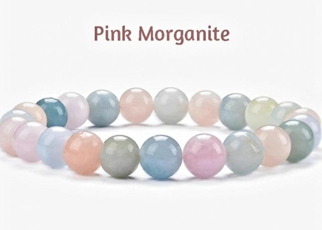 Enkelt og fleksibelt steinarmbÅnd, Pink Morganite