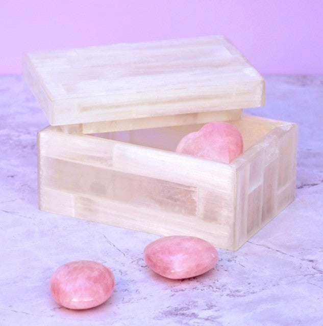 Selenite Quartz Jewelry Box , 15x10x7.5cm