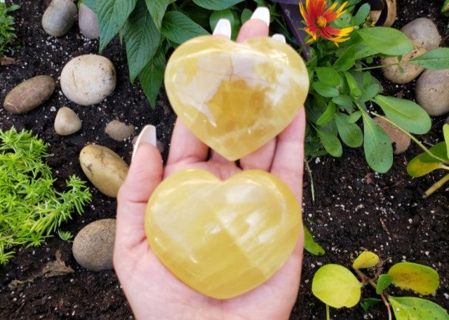 Store og vakre Calsitt Hjerter , Large 65 - 70mm