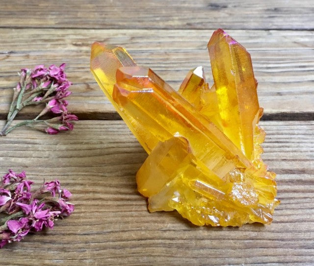 Aurakvarts Cluster , Oransje Large ca. 5x7cm, 180gram