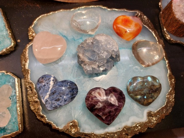 Krystallbutikkens Premium Heart Chakra set ( 7 store 50mm Hjertestener