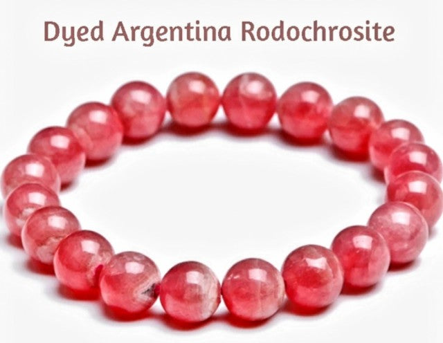 Enkelt og fleksibelt steinarmbÅnd, Dyed Argentina Rhodokrosite