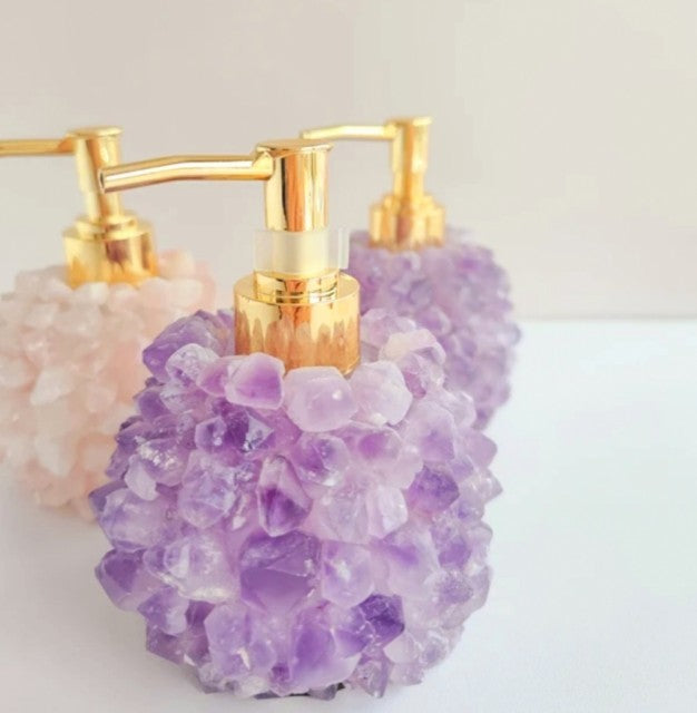 HÅndlaget SÅpedispenser i Ametyst, ca 13x10cm