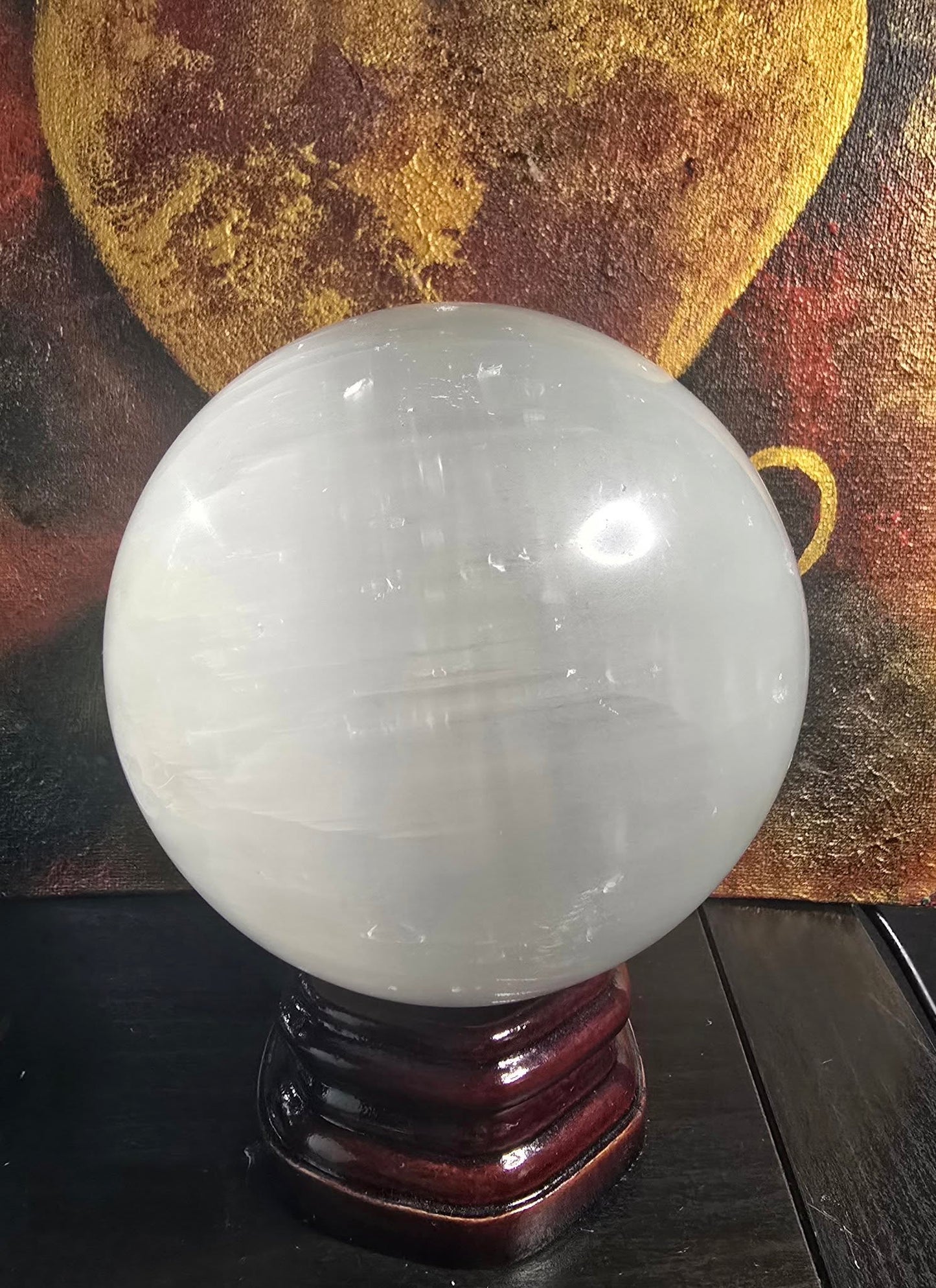 Vakker SELENITE w/Stand, ca. 95mm - 1.4kg