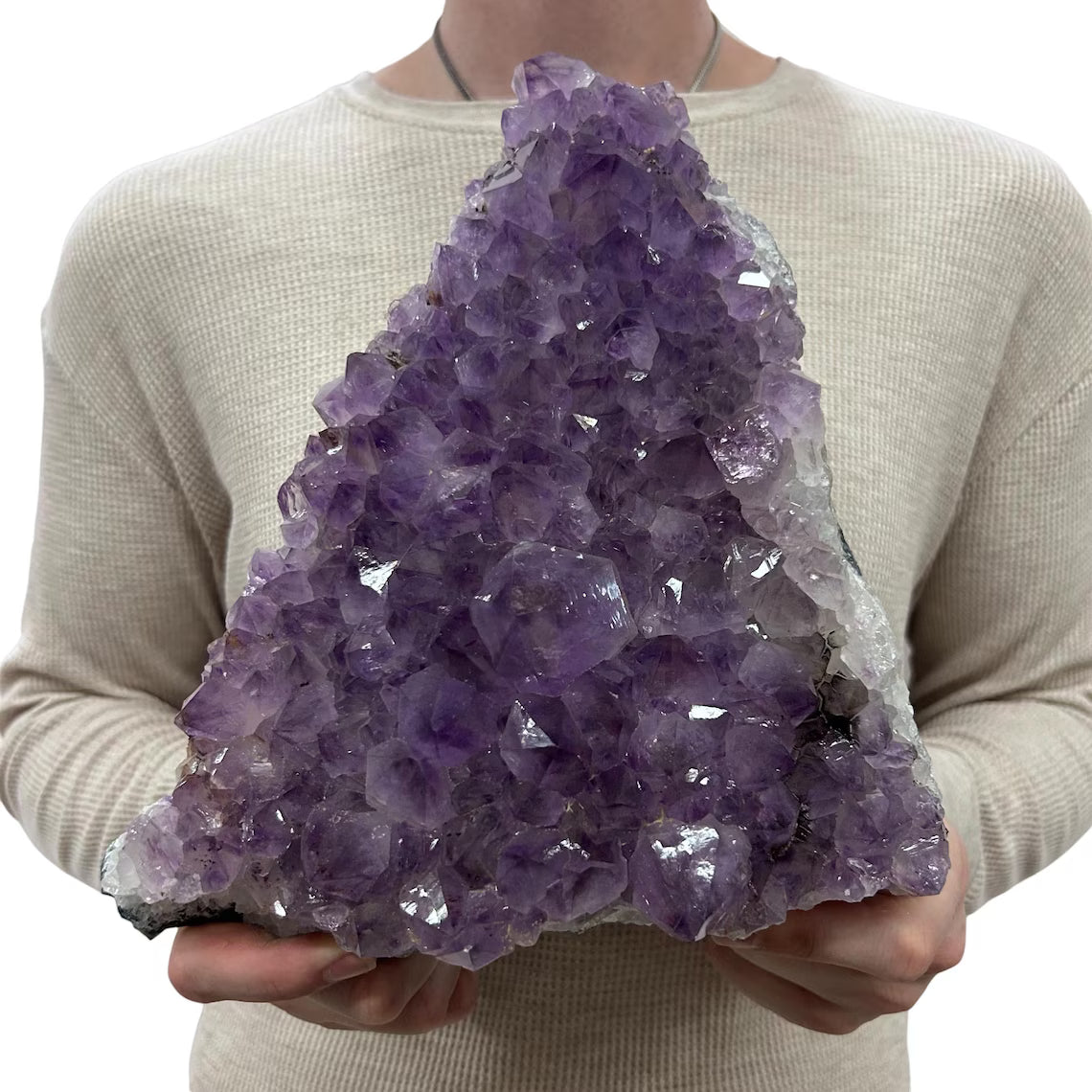 Large Natural Brazilian Dark Purple Amethyst Druzy 5kg - 25x22cm w/Stand