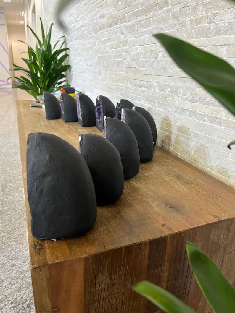 KAMPANJE / Mini Amethyst Cathedrals*** Natural Crystal Geodes, ca. 1 - 1.3kg / 12 - 14cm
