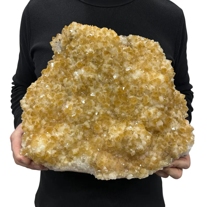 Large Orange Citrine Crystal Druzy w/ Metal Stand 34cm - 11.5KG