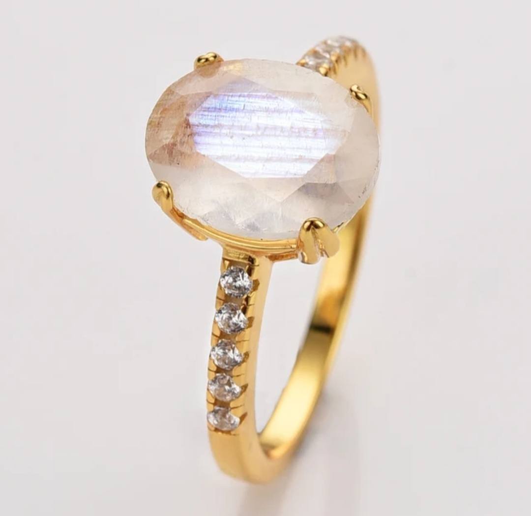 KAMPANJE MICCI DESIGN 925s Silver Rings (18k Gold or Silver Design) med natural stones