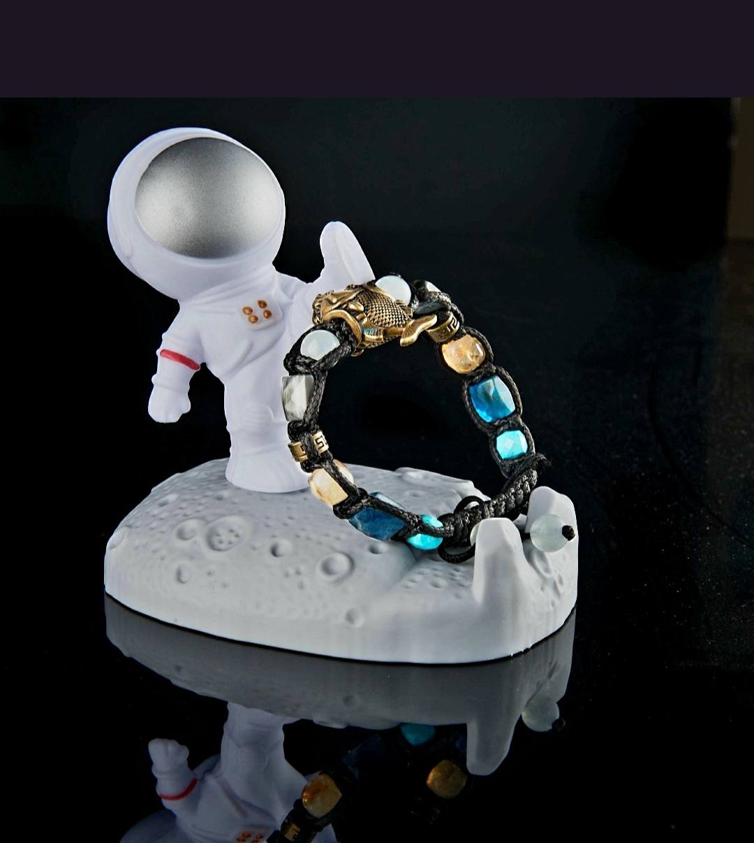 New 2025 Design / Trendy og Exclusivt Shambhala Armbånd, Pisces Zodiac Bracelet – Aquamarine, Turquoise, Hawk’s Eye, Apatite Citrine - Spiritual, Protection, Intuition