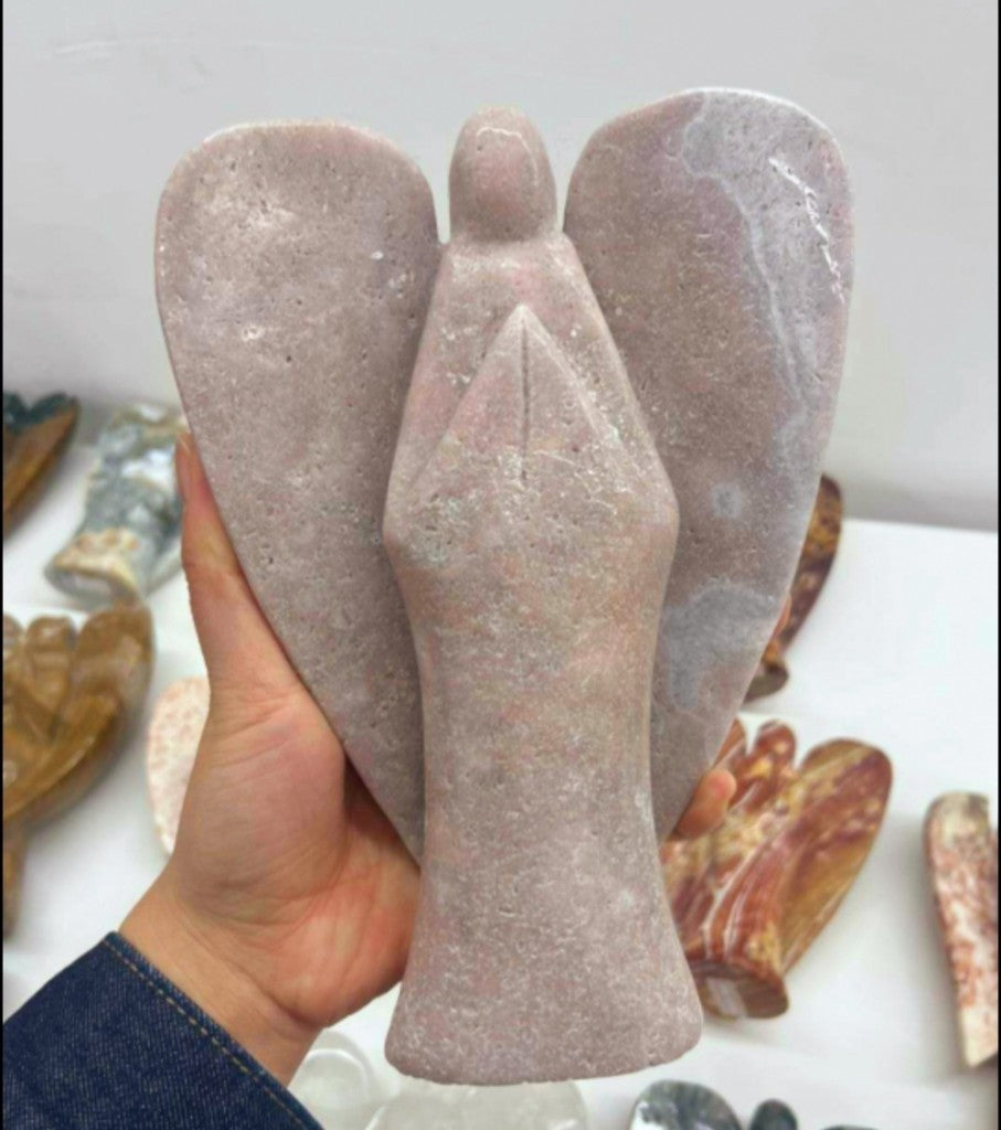 Ekstra stor og sjelden Pink Ametyst Engel , ca 18 cm