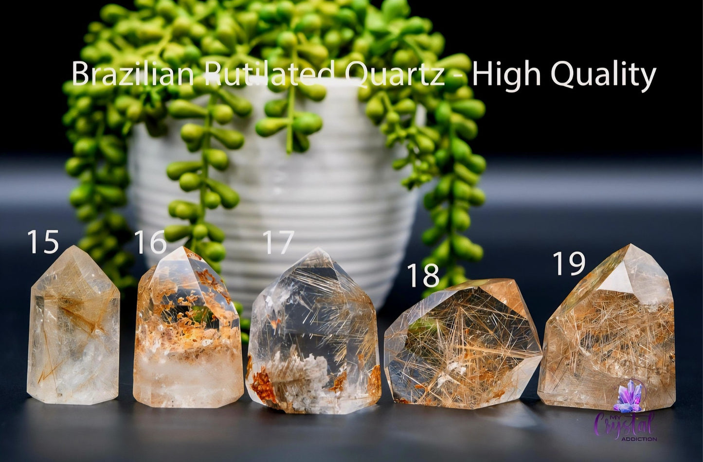 Very High Quality Brazilian Rutile Quartz Tower , 50 - 60mm
