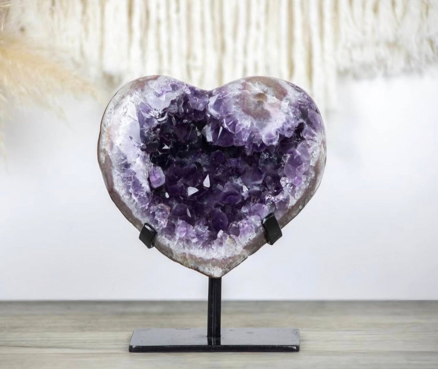Uruguay Ametyst & Agate Hearts w/stand, 500gram - 6KG