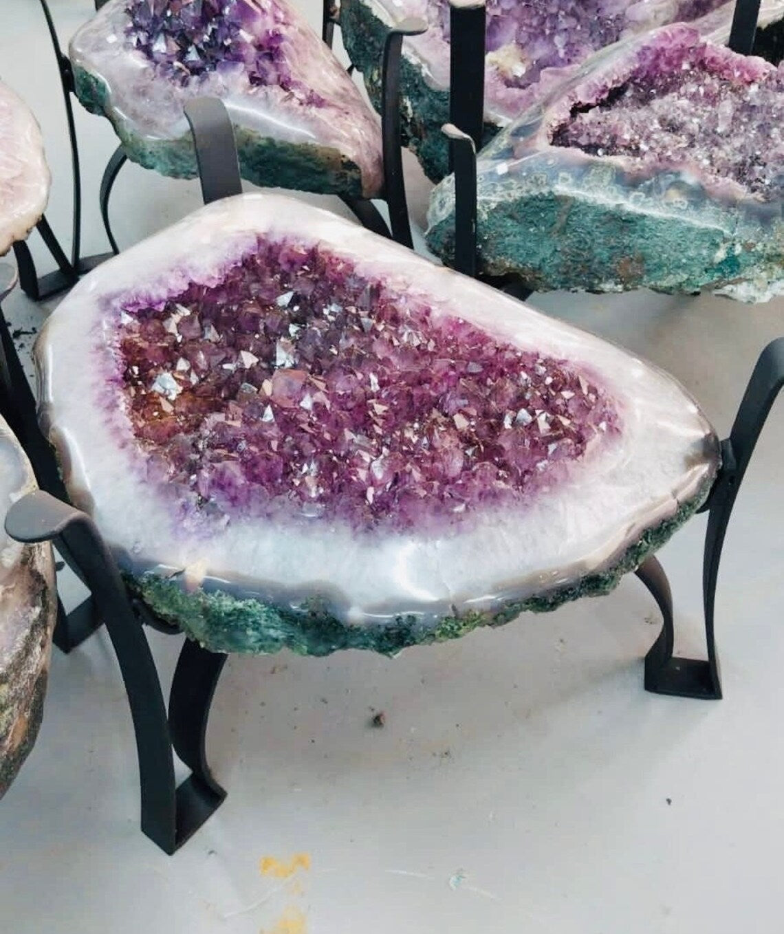 EXCLUSIVE BRAZILIAN AMETYST - CITRINE GEODE CLUSTER SOFA / COFFEE TABLE