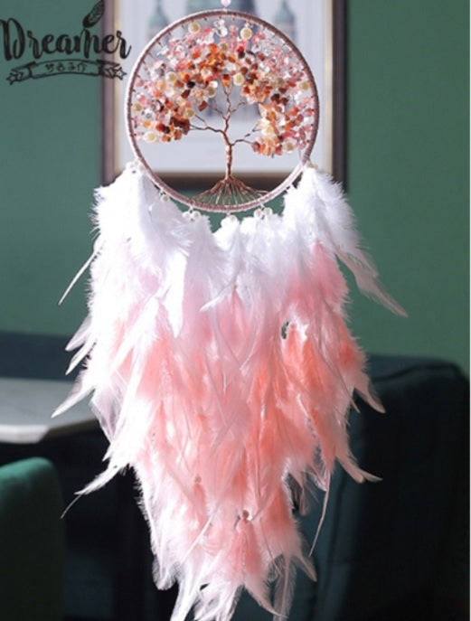 Crystal Design Drømmefangere "Tree of Life" , Ledlys, Råkrystaller