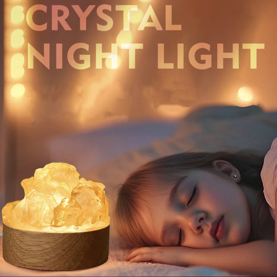 CRYSTAL LED NIGHT LAMP ( Pyramid, Cluster, Sphere , Raw Quartz )