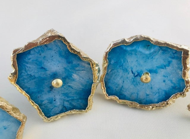 Agat Blue Gold  4 pack knotter for skap, dører, skuffer