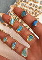 Ny, hÅndlaget rustik Australian 7 - 11mm OPAL Ring , gull, rosegull, sølv electroformed kobber
