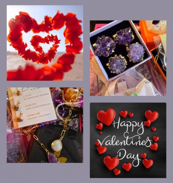 Valentine Gift 1 / Triple Necklace Pack - Tear Drop Necklace, Ametyst Rosett Necklace, Birthstone Necklace + Free Bracel